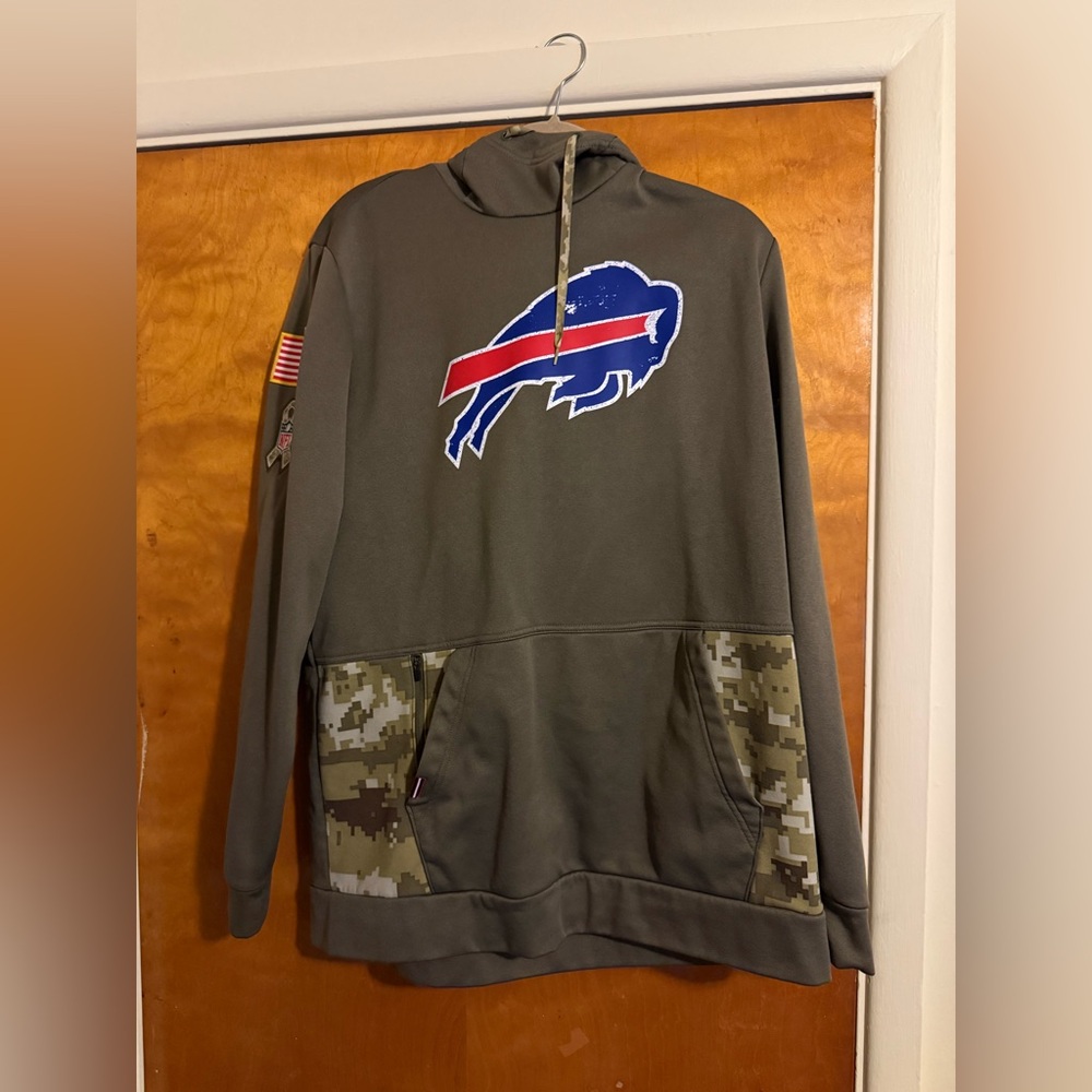 Buffalo Bills Hoodie with Camo Accents Salute to Service 2022